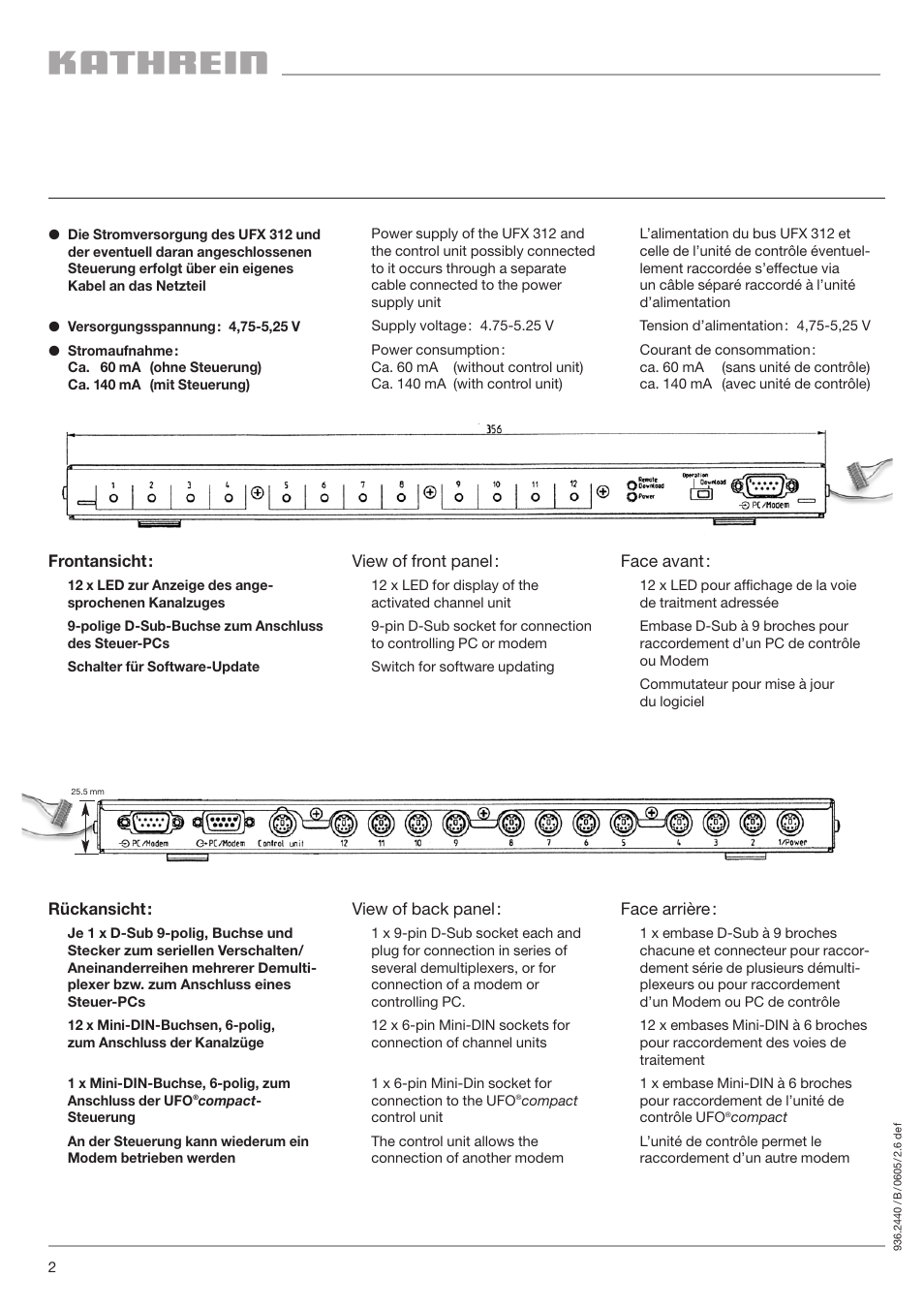 Kathrein UFO UFX 312 User Manual | Page 2 / 10