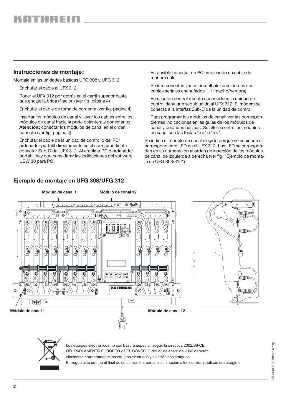 Instrucciones de montaje | Kathrein UFO UFX 312 User Manual | Page 8 / 10