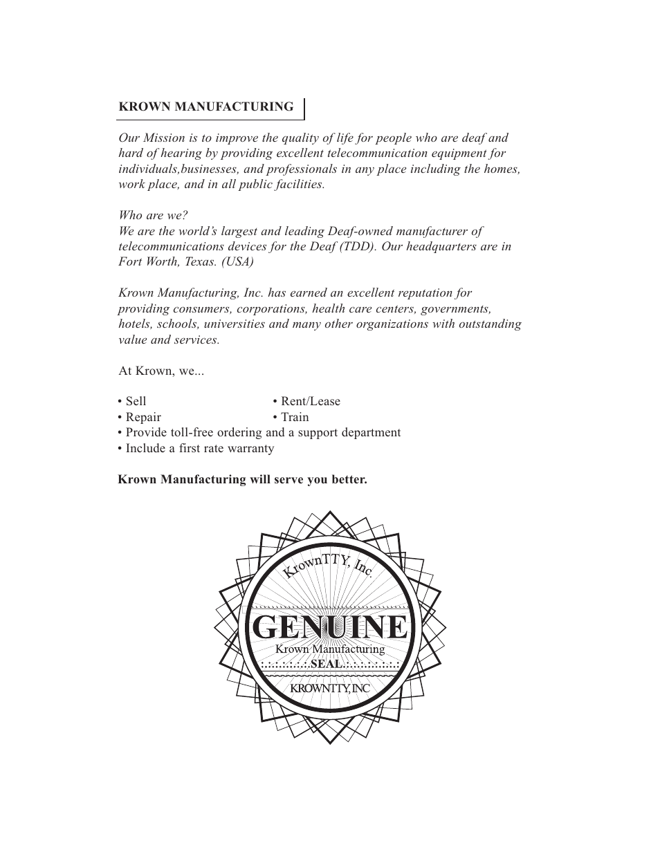 Krown Manufacturing 2000DLD User Manual | Page 4 / 43