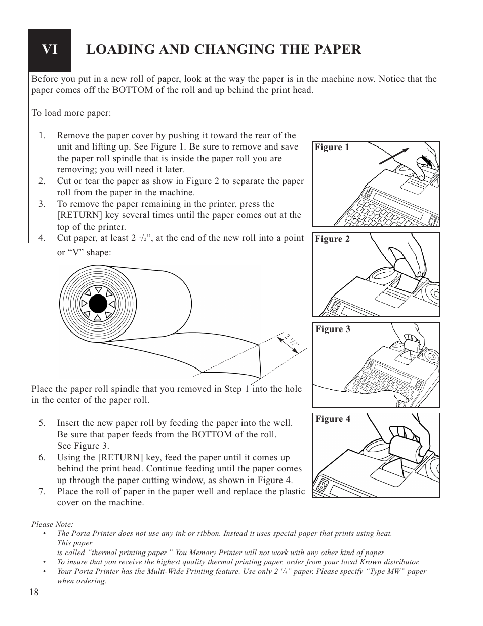 Loading and changing the paper | Krown Manufacturing 2000 User Manual | Page 20 / 29
