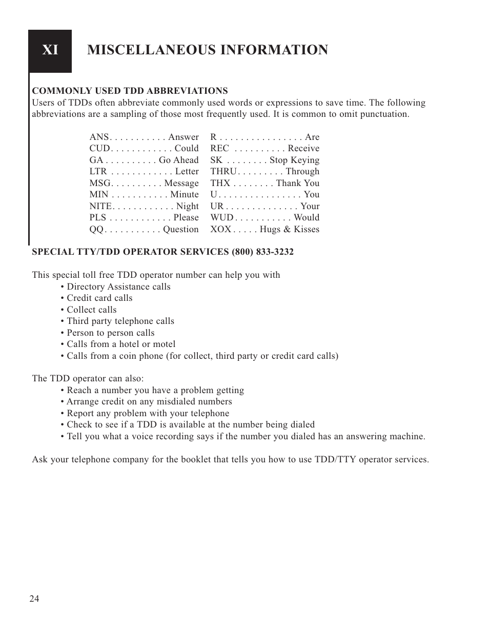 Miscellaneous information | Krown Manufacturing 2000 User Manual | Page 26 / 29