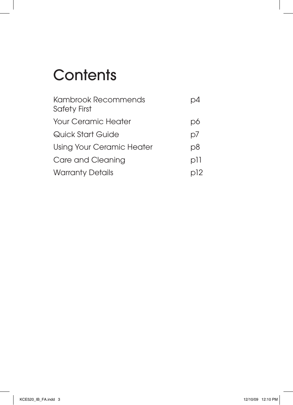 Kambrook KCE520 User Manual | Page 3 / 12