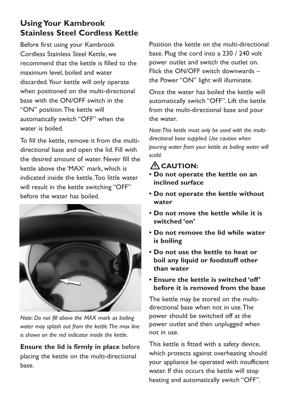 Kambrook KSK70 User Manual | Page 4 / 7