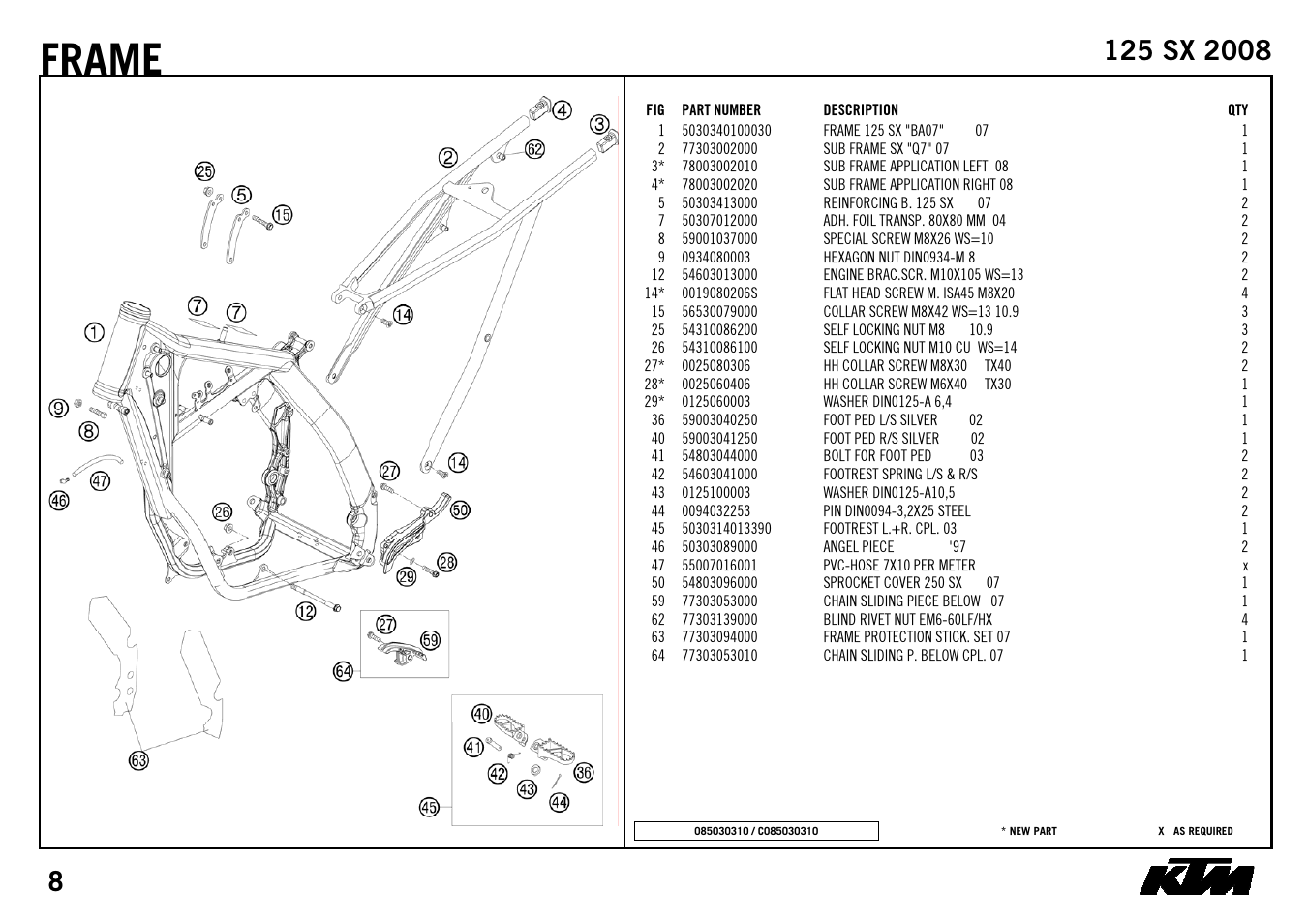 Frame | KTM 125 SX 2008 User Manual | Page 10 / 32