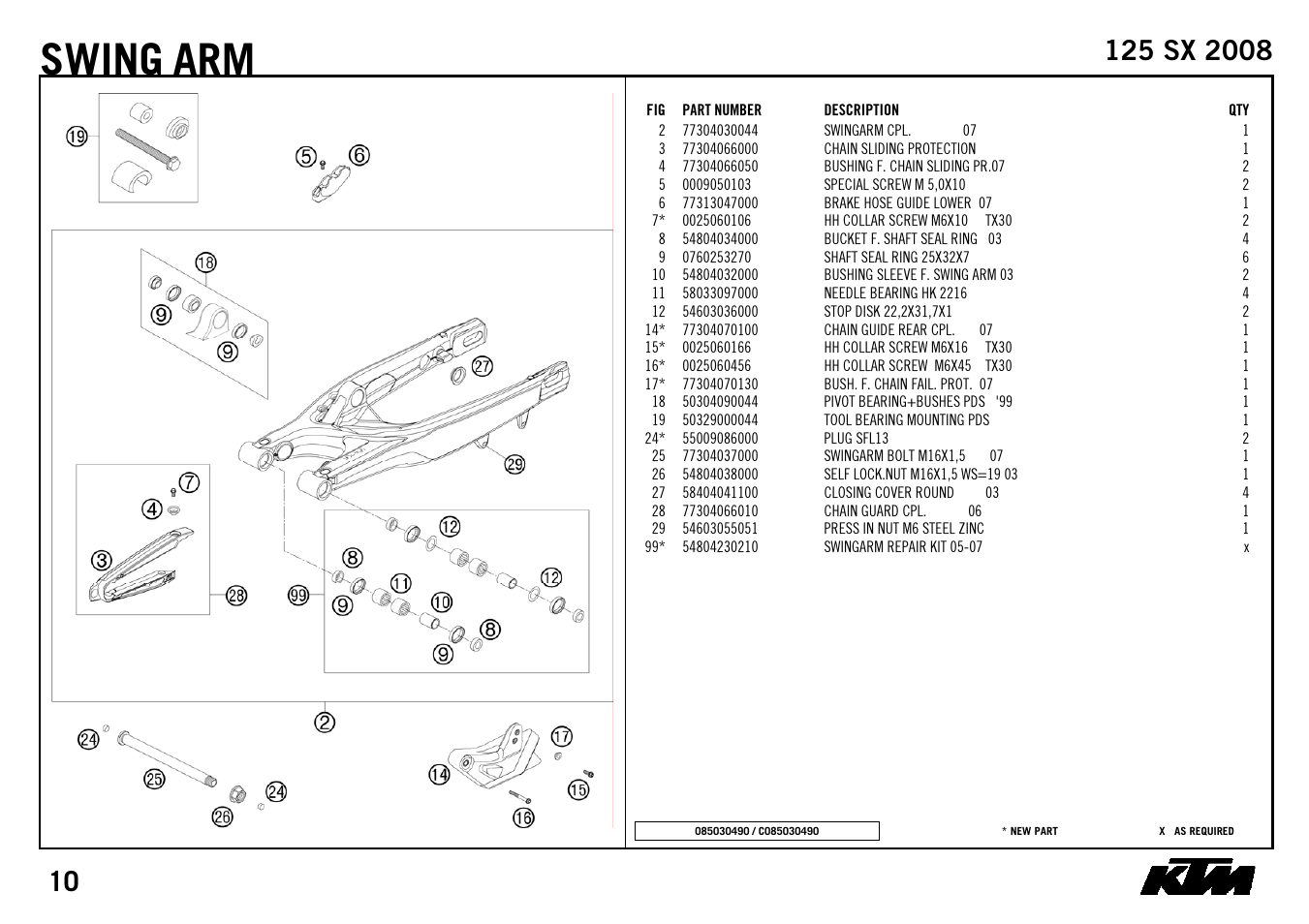 Swing | KTM 125 SX 2008 User Manual | Page 12 / 32