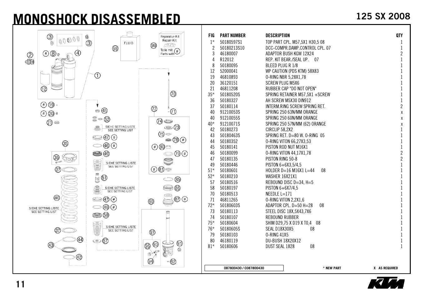 Monoshock, Disassembled | KTM 125 SX 2008 User Manual | Page 13 / 32