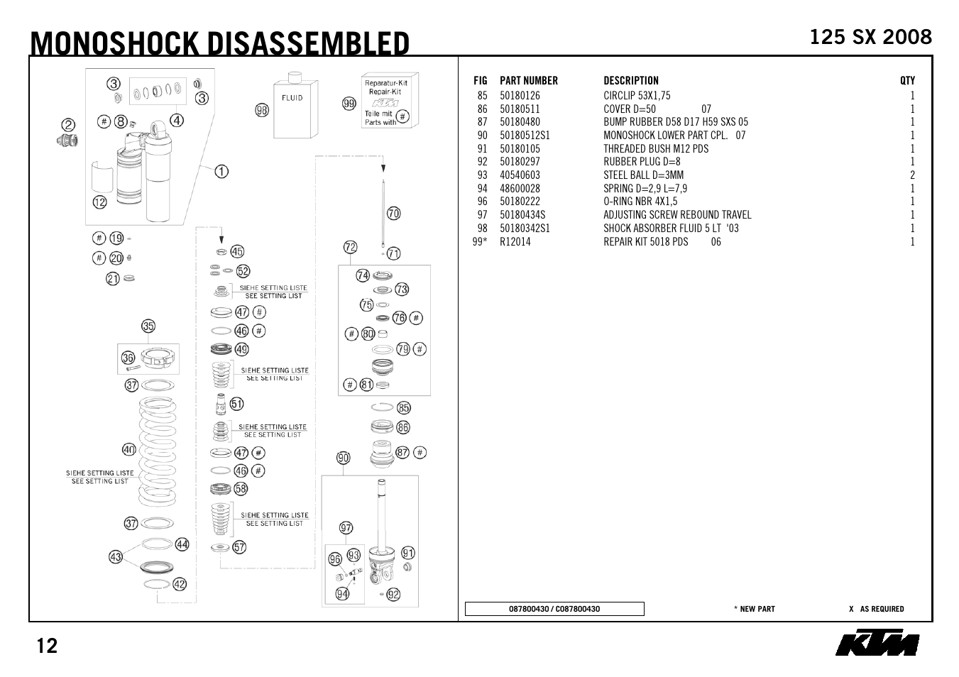 Monoshock, Disassembled | KTM 125 SX 2008 User Manual | Page 14 / 32