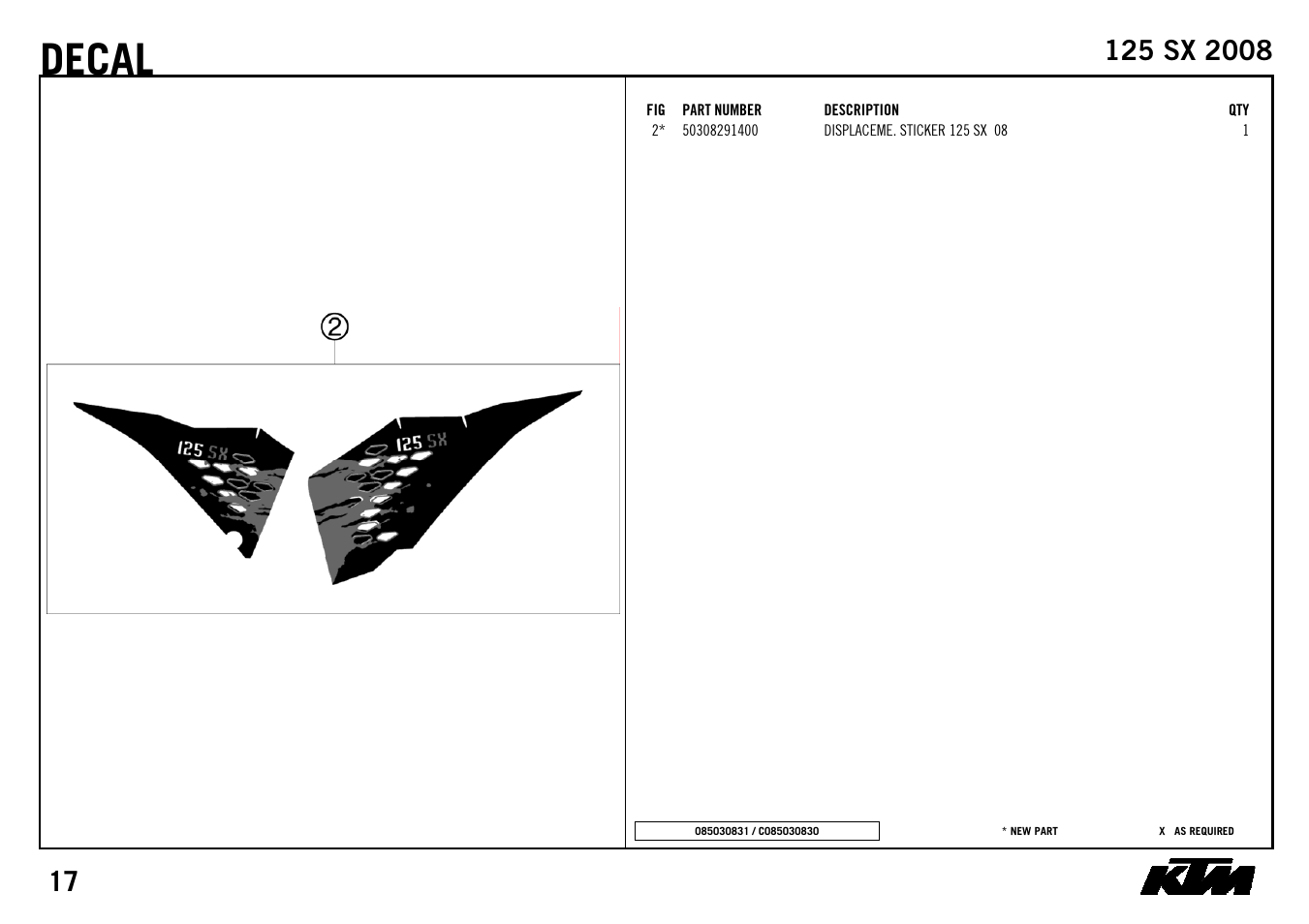 Decal | KTM 125 SX 2008 User Manual | Page 19 / 32