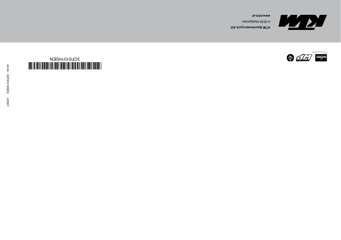 KTM 125 SX 2008 User Manual | Page 32 / 32