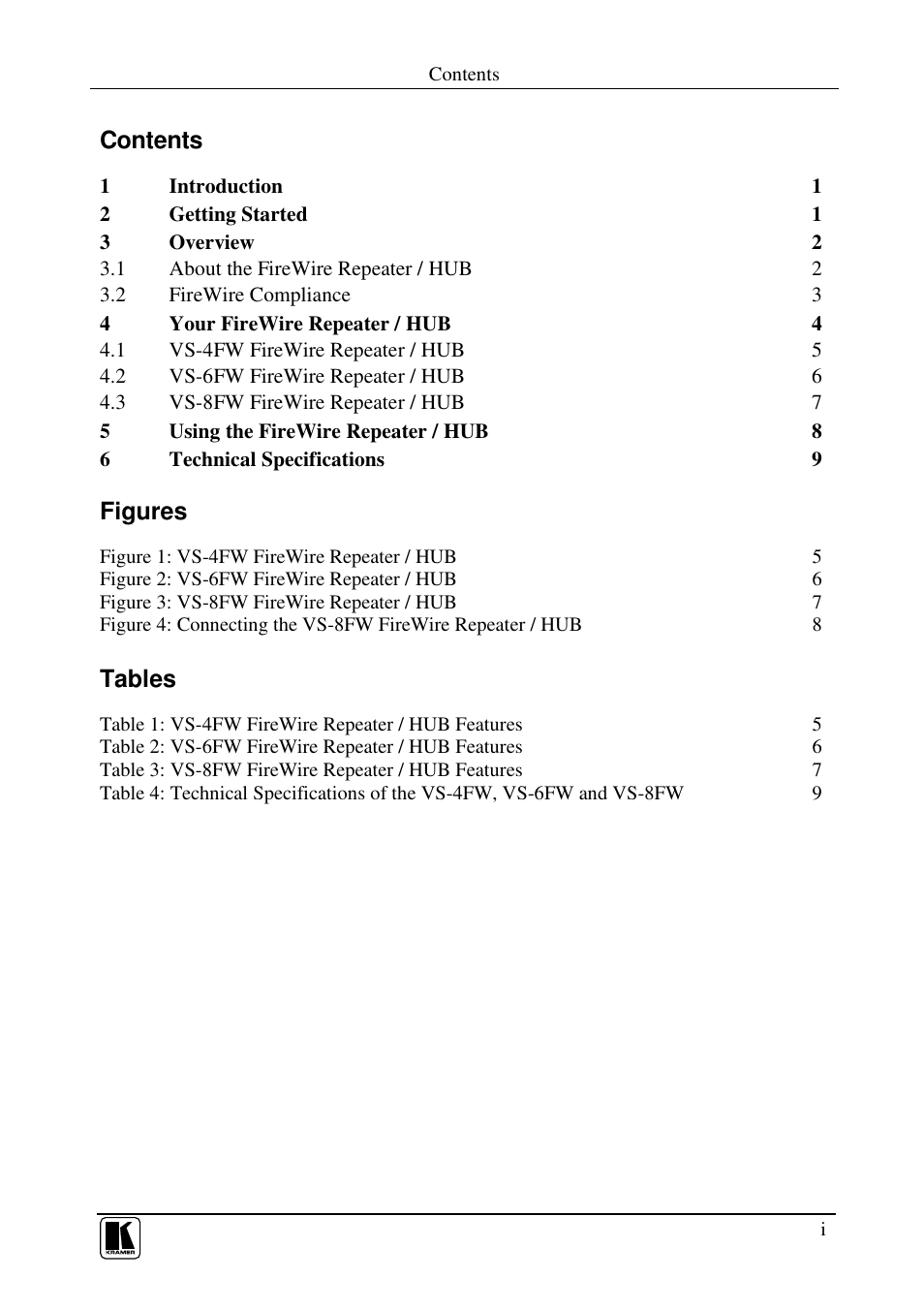Kramer Electronics VS-8FW User Manual | Page 2 / 13