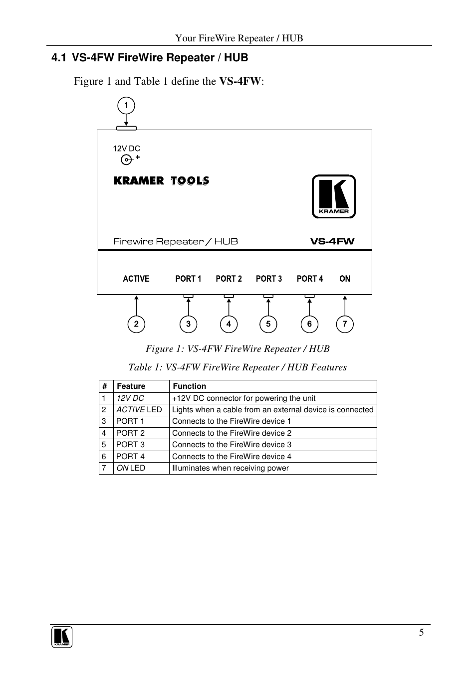 Kramer Electronics VS-8FW User Manual | Page 7 / 13