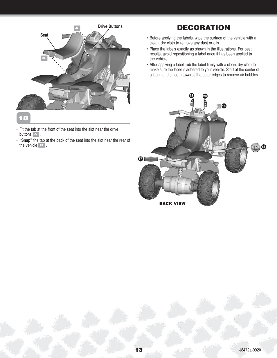 Decoration | Kawasaki NINJA K0450 User Manual | Page 13 / 24