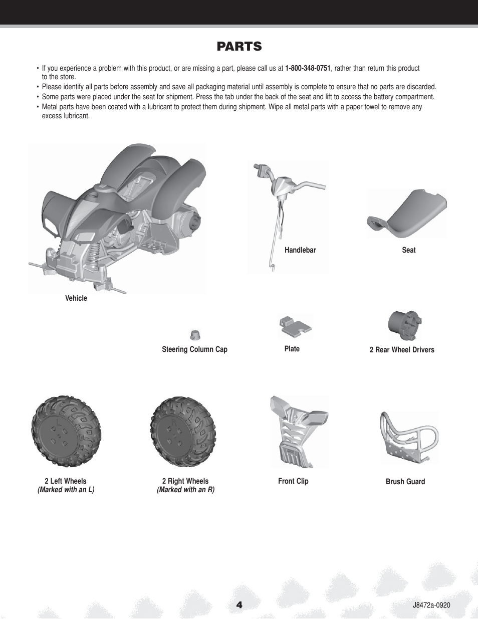 Parts | Kawasaki NINJA K0450 User Manual | Page 4 / 24