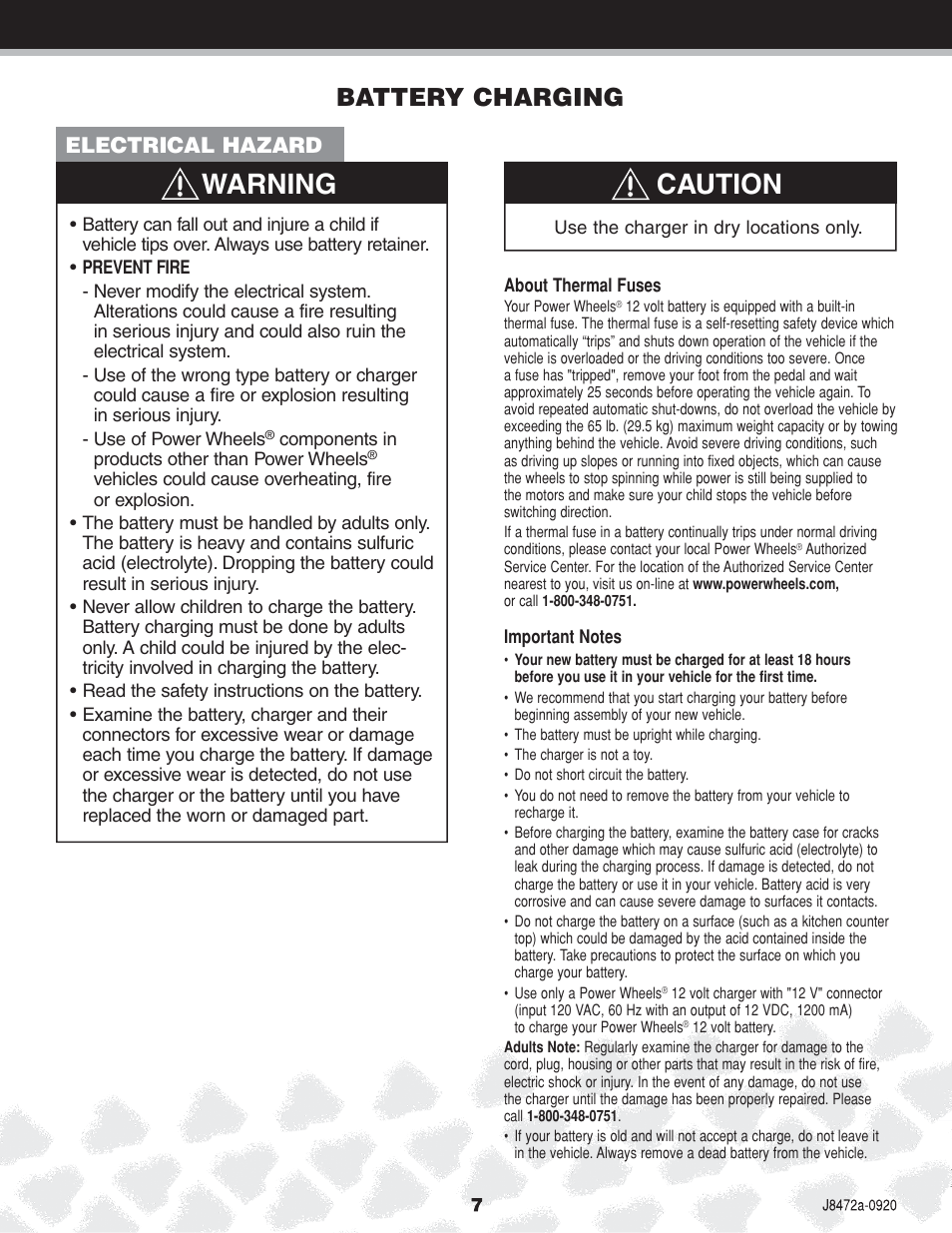 Warning, Caution, Battery charging | Electrical hazard | Kawasaki NINJA K0450 User Manual | Page 7 / 24