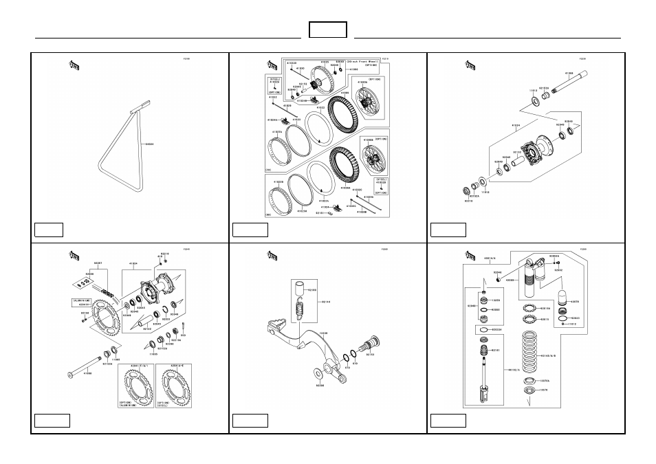 E-10, E-11, E-12 | E-13, E-14 | Kawasaki MICRO-K KX450 D8F User Manual | Page 14 / 85