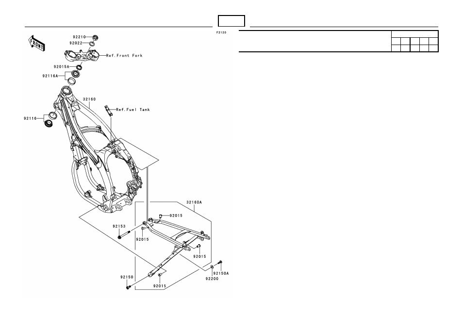 Frame | Kawasaki MICRO-K KX450 D8F User Manual | Page 46 / 85