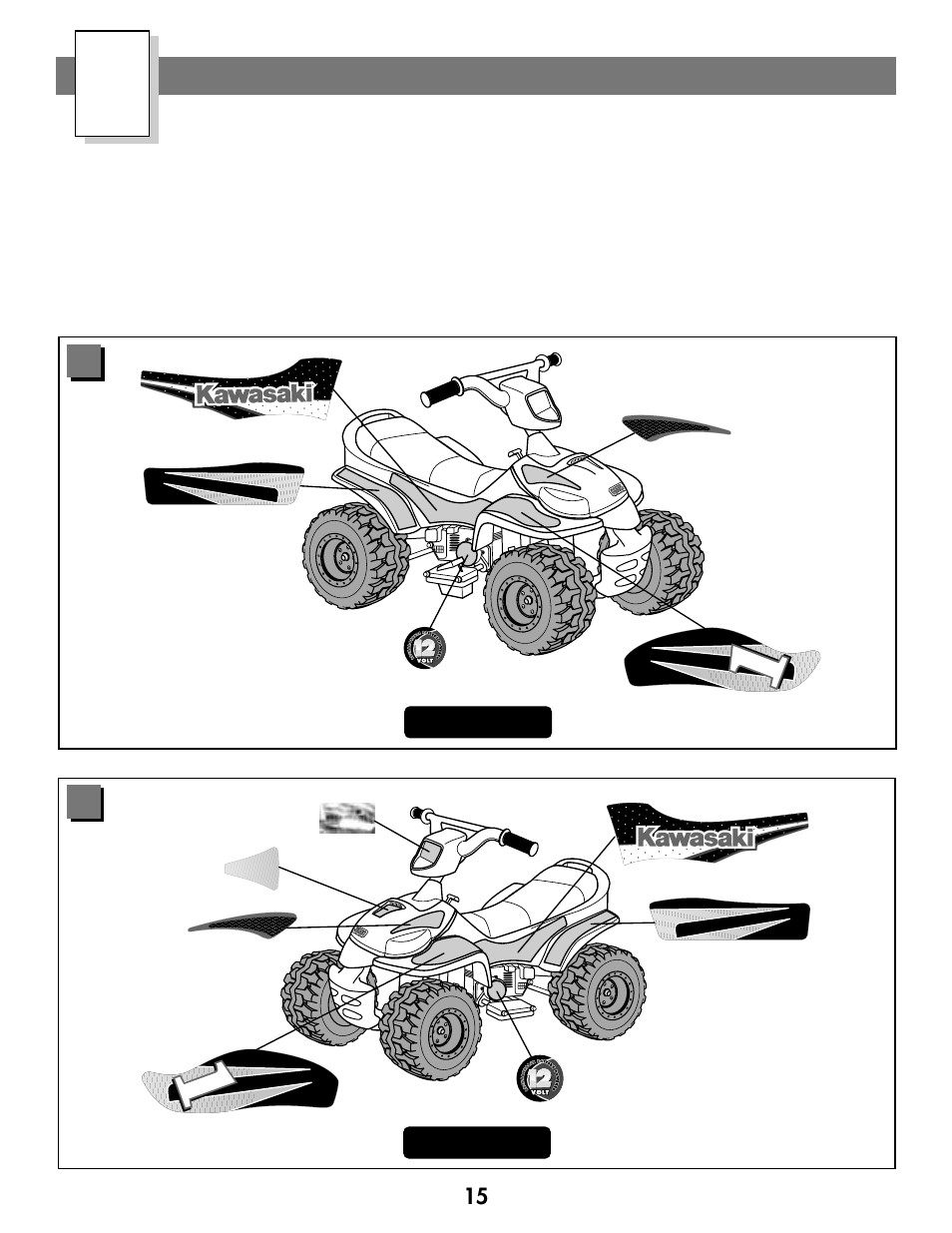 Label decoration | Kawasaki C7478 User Manual | Page 15 / 24