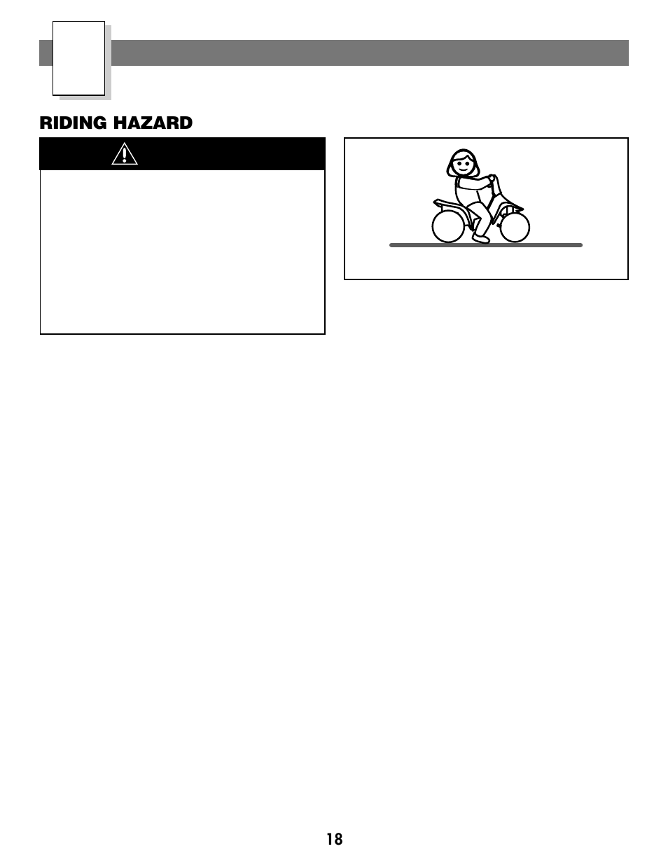 Warning, Rules for safe driving, Riding hazard | Kawasaki C7478 User Manual | Page 18 / 24