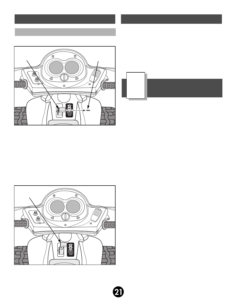 How to operate your vehicle, Bumper-to-bumper* limited warranty, Advanced use - high speed drive | Disconnecting the high speed lock-out to drive | Kawasaki NINJA 74110 User Manual | Page 21 / 28