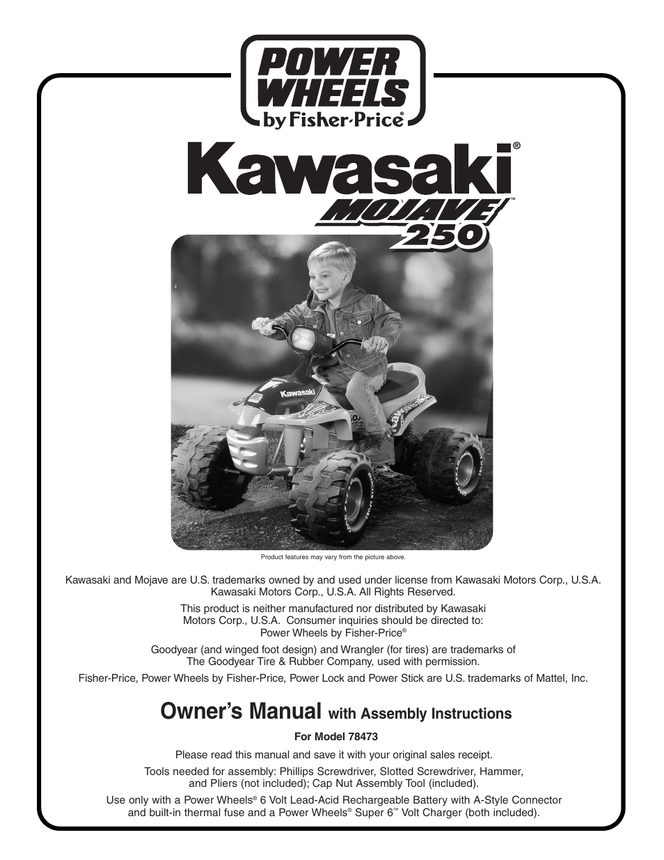 Kawasaki MOJAVE 78473 User Manual | 28 pages