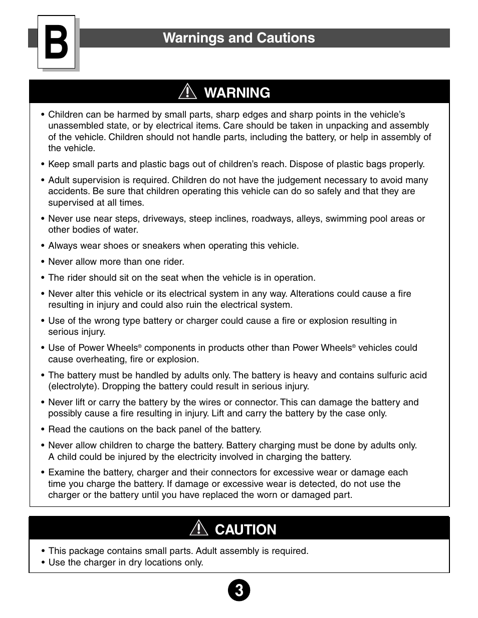 Warning, Warnings and cautions, Caution | Kawasaki MOJAVE 78473 User Manual | Page 3 / 28