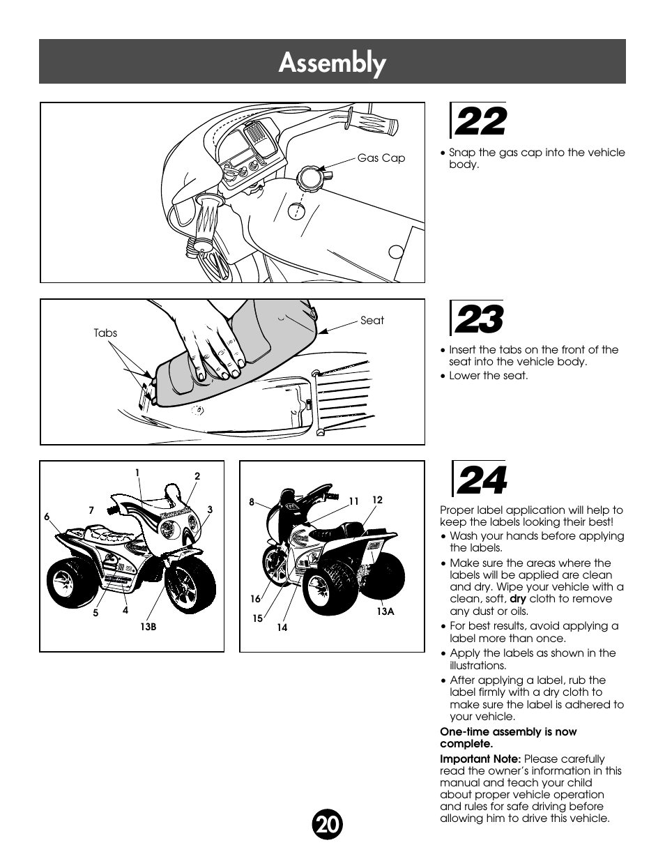 Assembly | Kawasaki ZX-7 78410 User Manual | Page 20 / 38