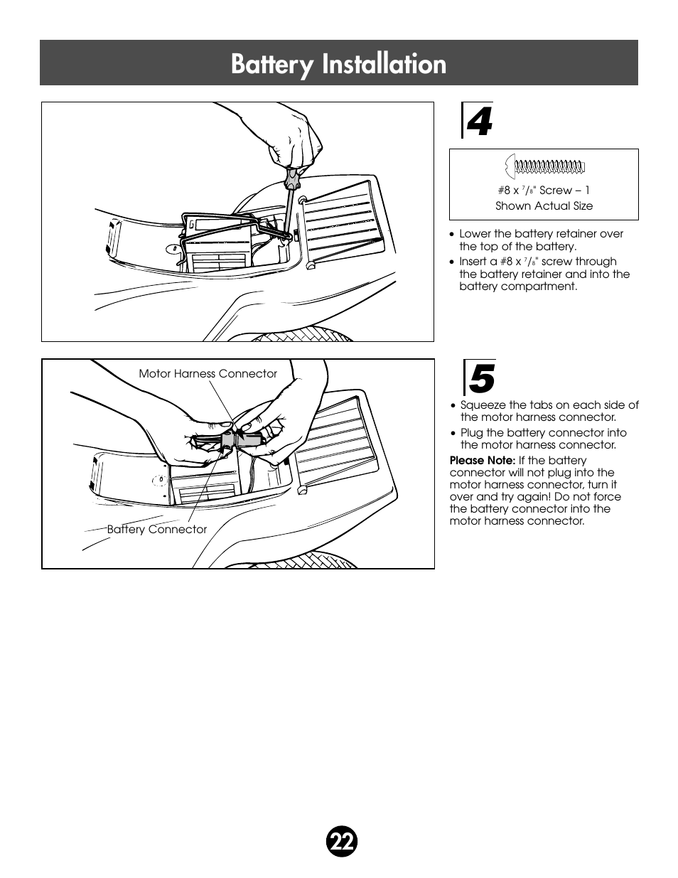 Battery installation | Kawasaki ZX-7 78410 User Manual | Page 22 / 38