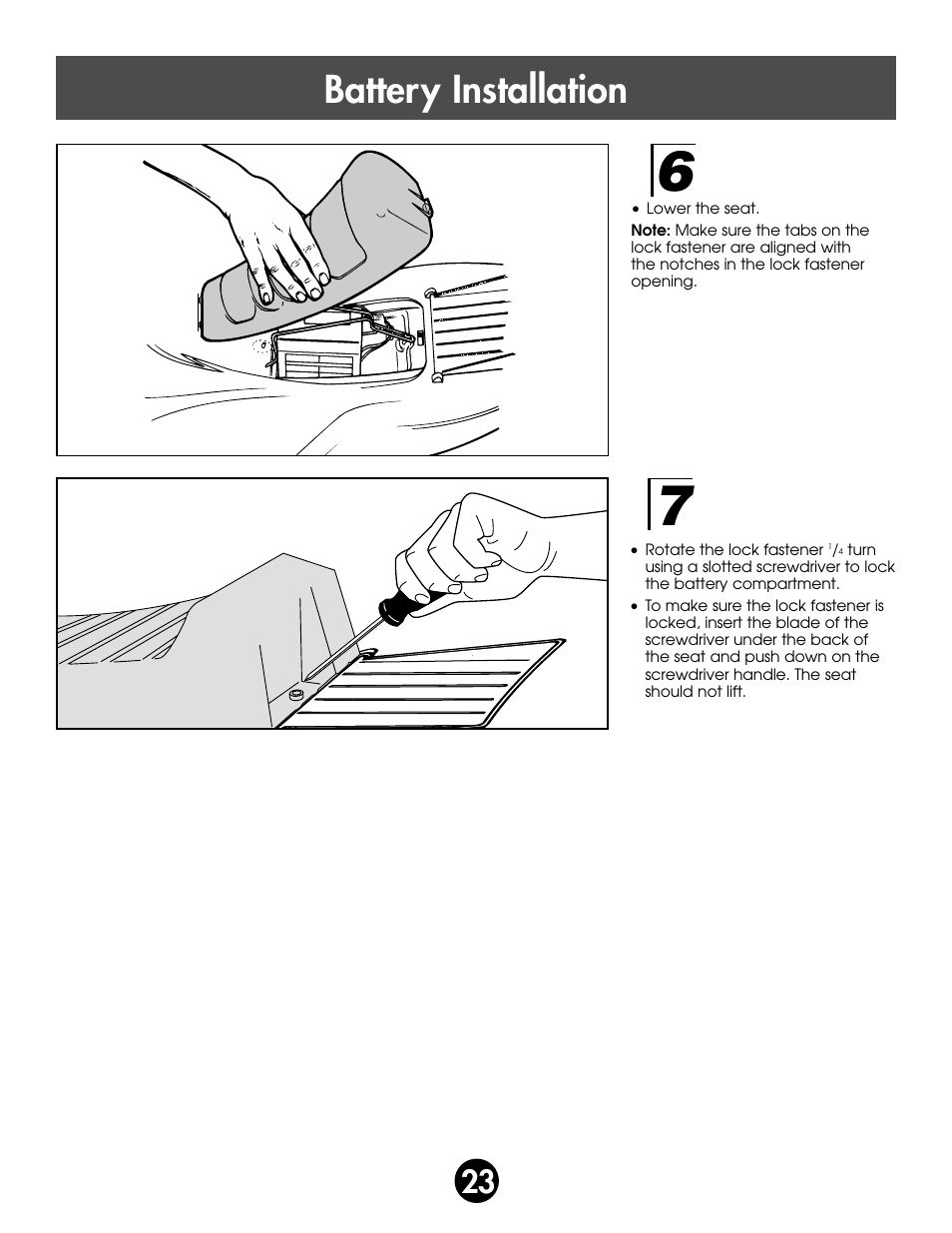 Battery installation | Kawasaki ZX-7 78410 User Manual | Page 23 / 38