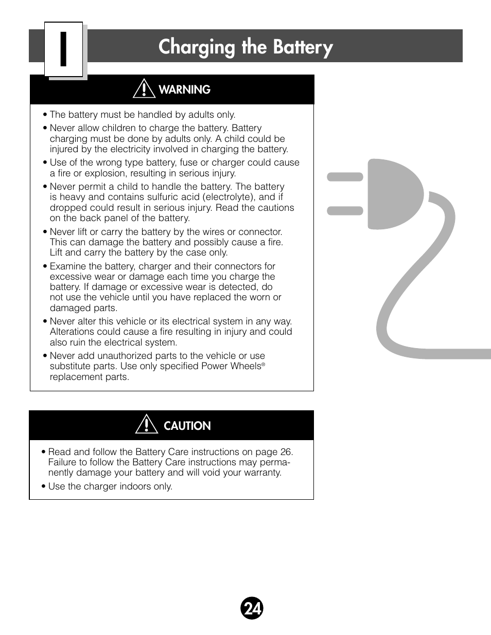 Charging the battery | Kawasaki ZX-7 78410 User Manual | Page 24 / 38