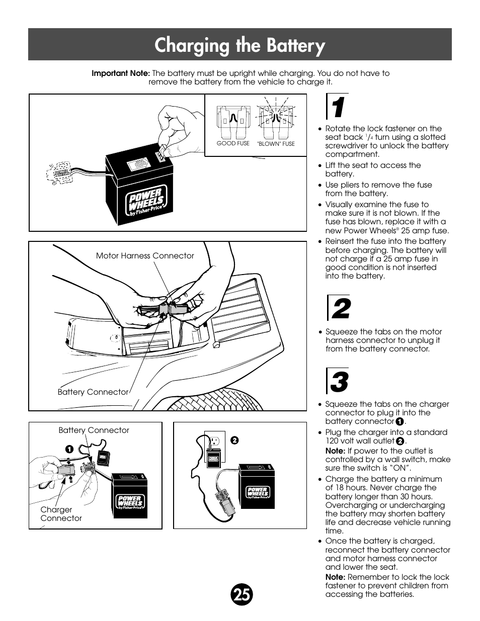 Charging the battery | Kawasaki ZX-7 78410 User Manual | Page 25 / 38