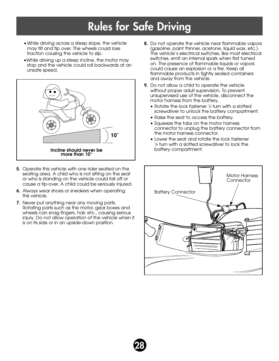 Rules for safe driving | Kawasaki ZX-7 78410 User Manual | Page 28 / 38