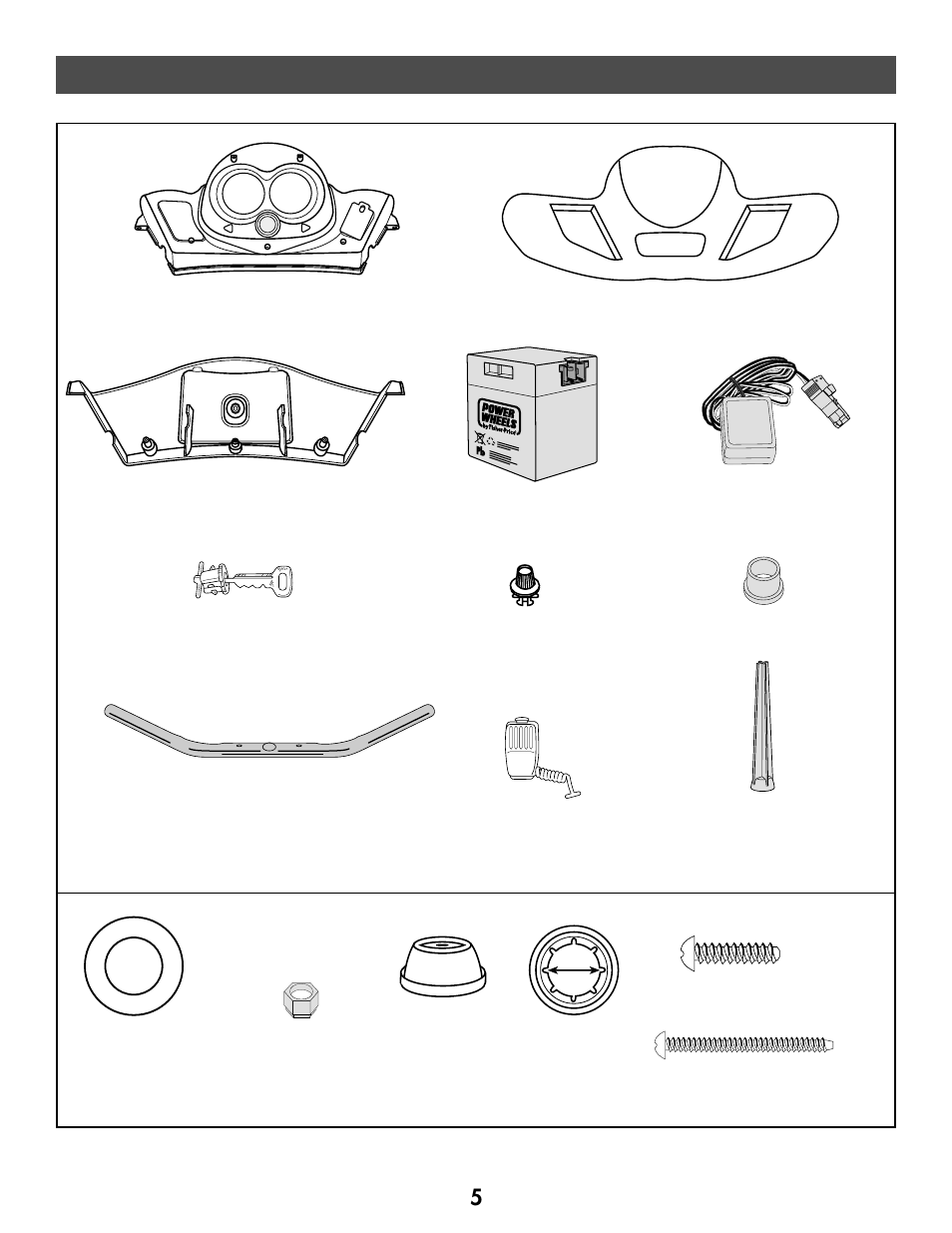 Parts, All shown actual size | Kawasaki NINJA 73690 User Manual | Page 5 / 28