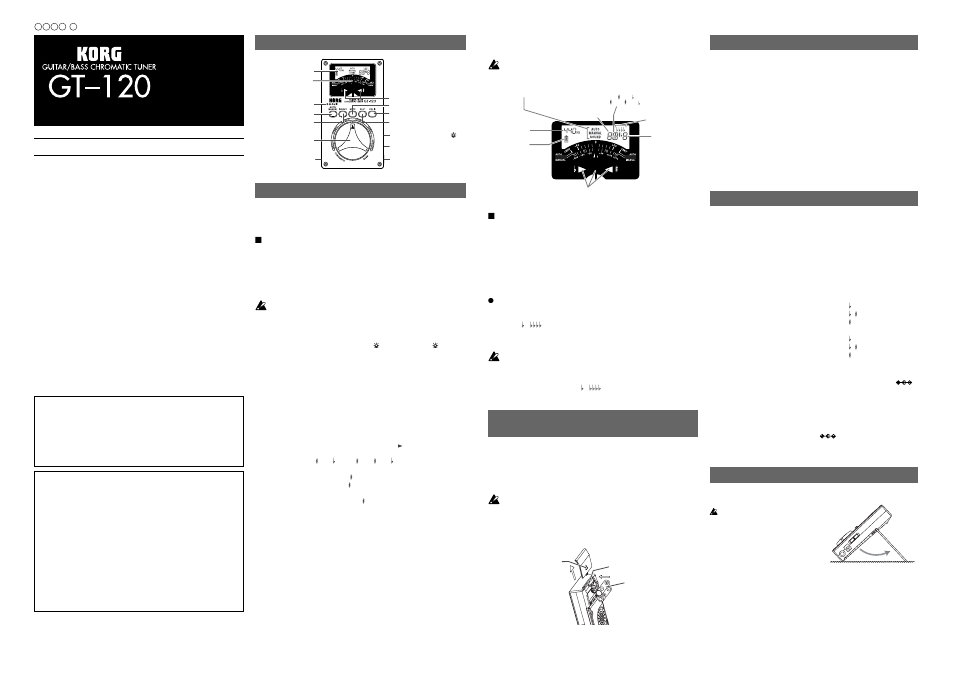 KORG GT-120 User Manual | 1 page