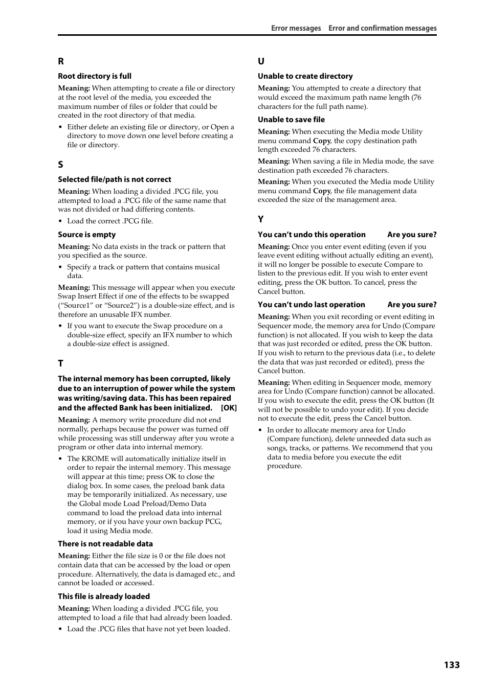 133 r | KORG Krome music workstasion 61key User Manual | Page 137 / 142