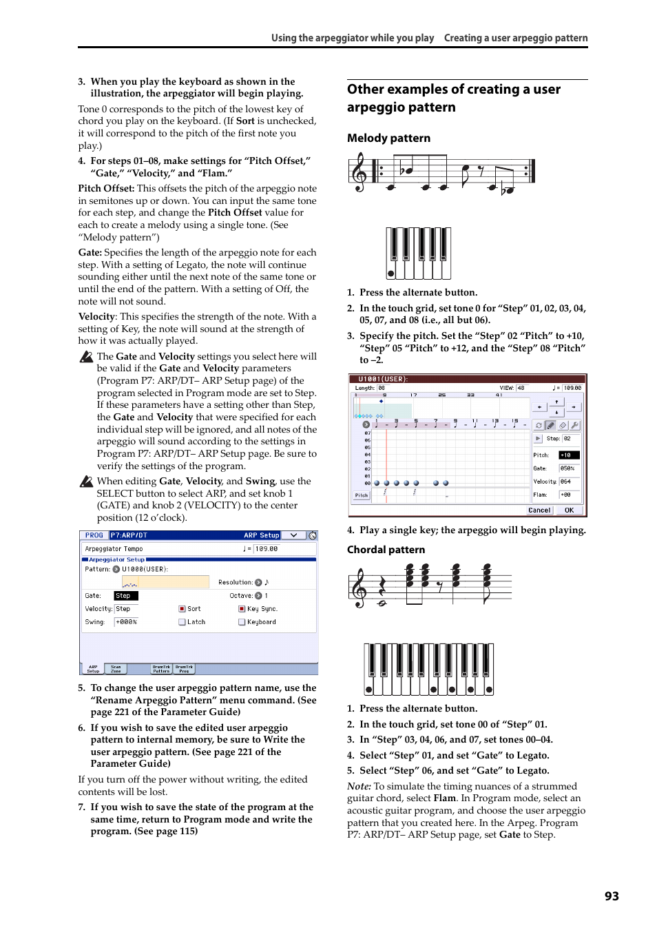 Other examples of creating a user arpeggio pattern | KORG Krome music workstasion 61key User Manual | Page 97 / 142