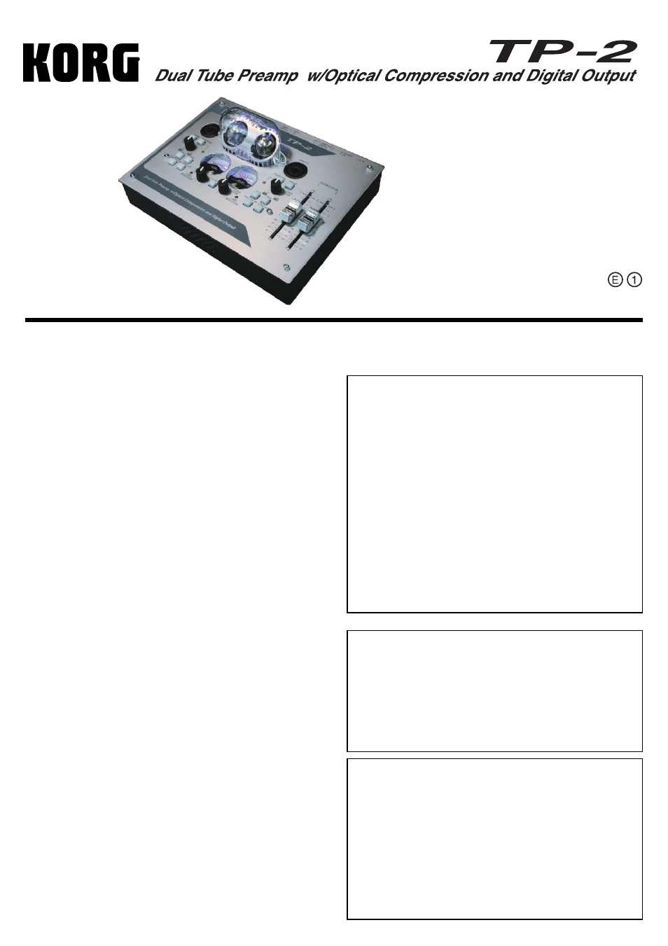 KORG TP-2 User Manual | 4 pages