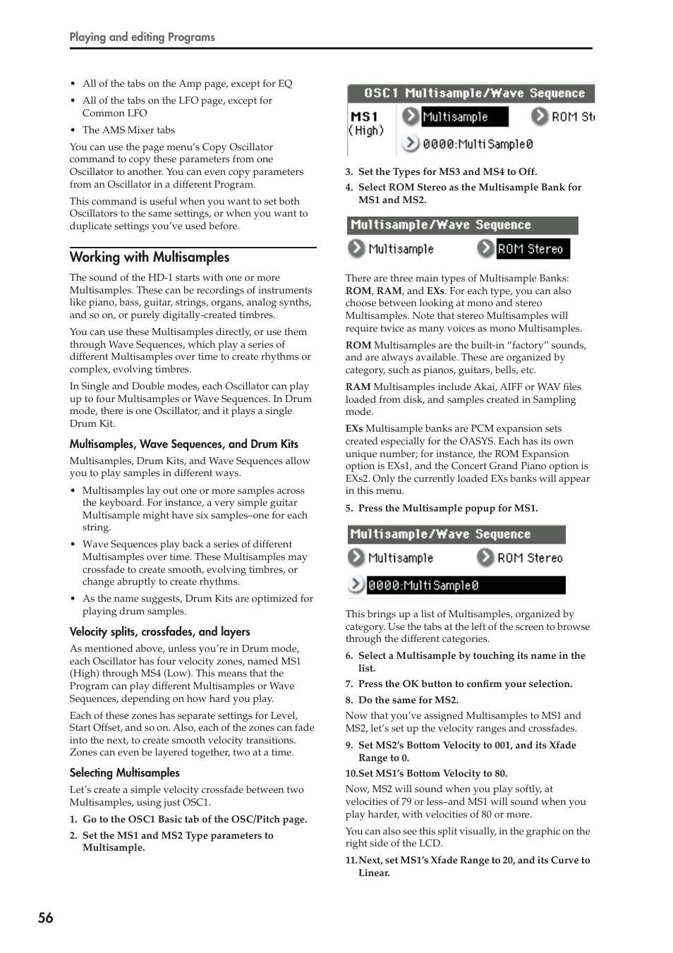Working with multisamples | KORG OASYS musical instruments User Manual | Page 64 / 241