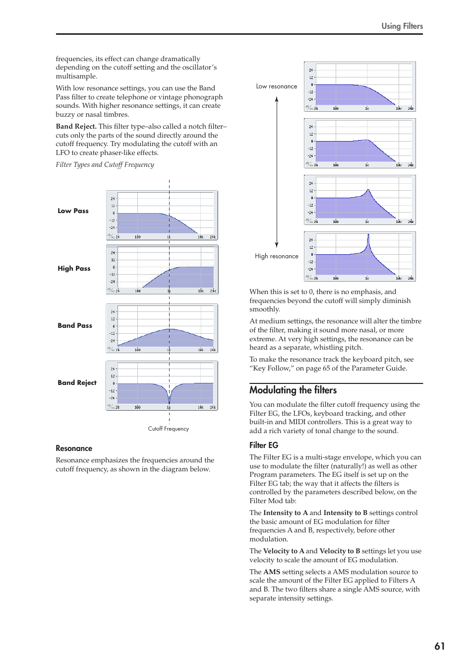 Modulating the filters | KORG OASYS musical instruments User Manual | Page 69 / 241