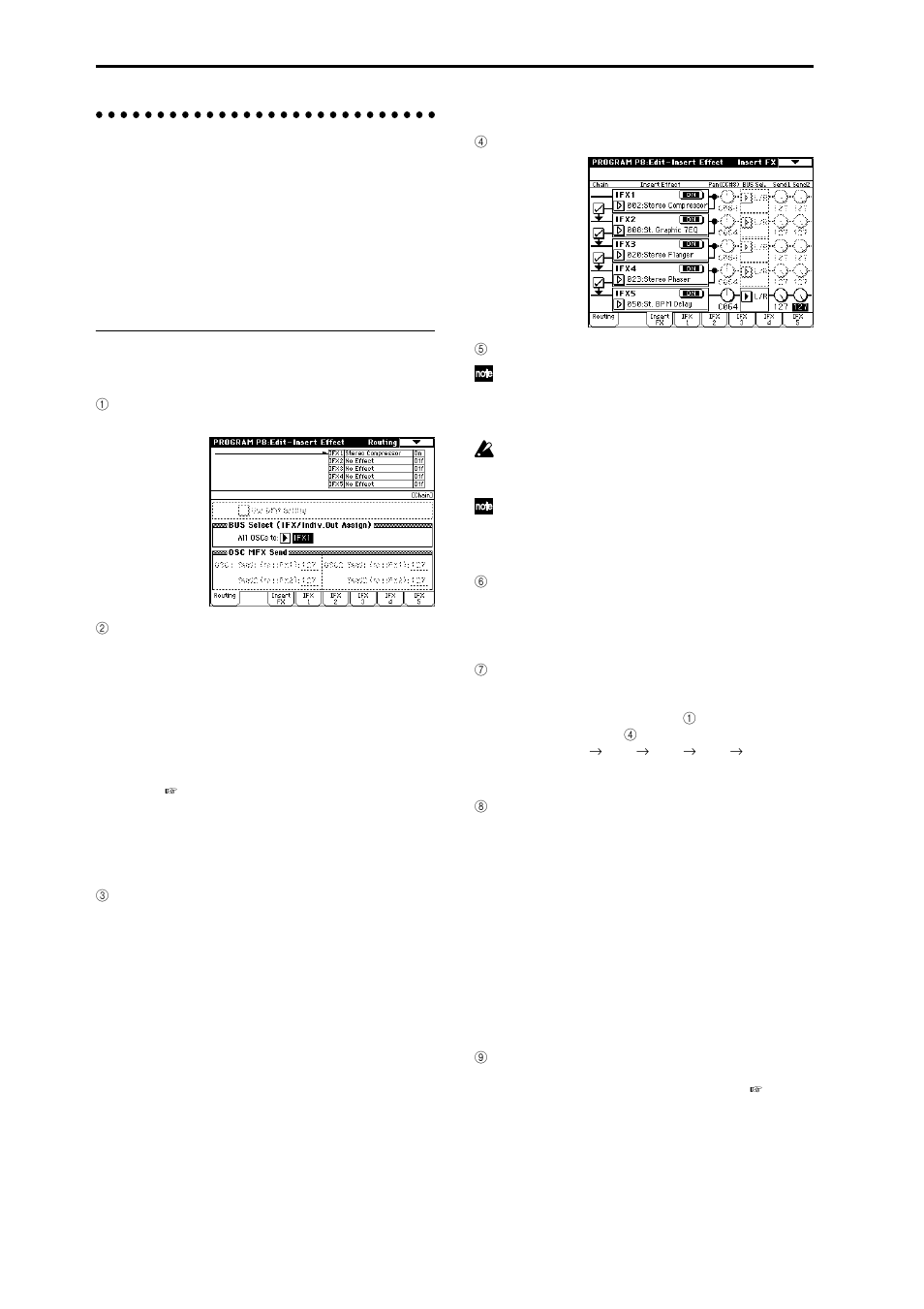 Routing settings and effect settings, Any output, P.104 | Routing settings and effect set- tings, Effect settings for a program | KORG TRITON Extreme music workstation/sampler User Manual | Page 108 / 148