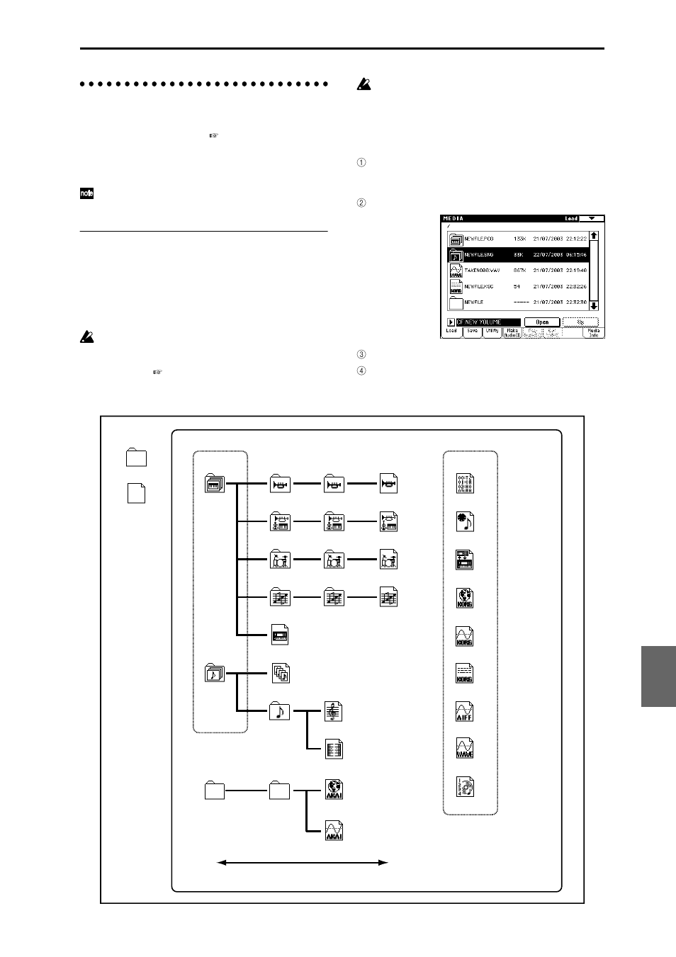 Loading data media, load, Loading data, Loading .pcg, .sng, and .ksc files | KORG TRITON Extreme music workstation/sampler User Manual | Page 125 / 148