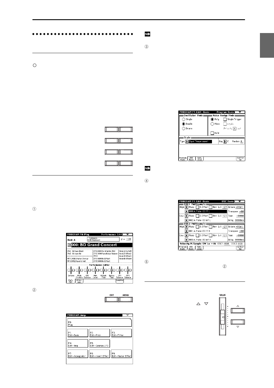 Basic operation, Selecting modes, Selecting pages | Setting a parameter | KORG TRITON Extreme music workstation/sampler User Manual | Page 17 / 148