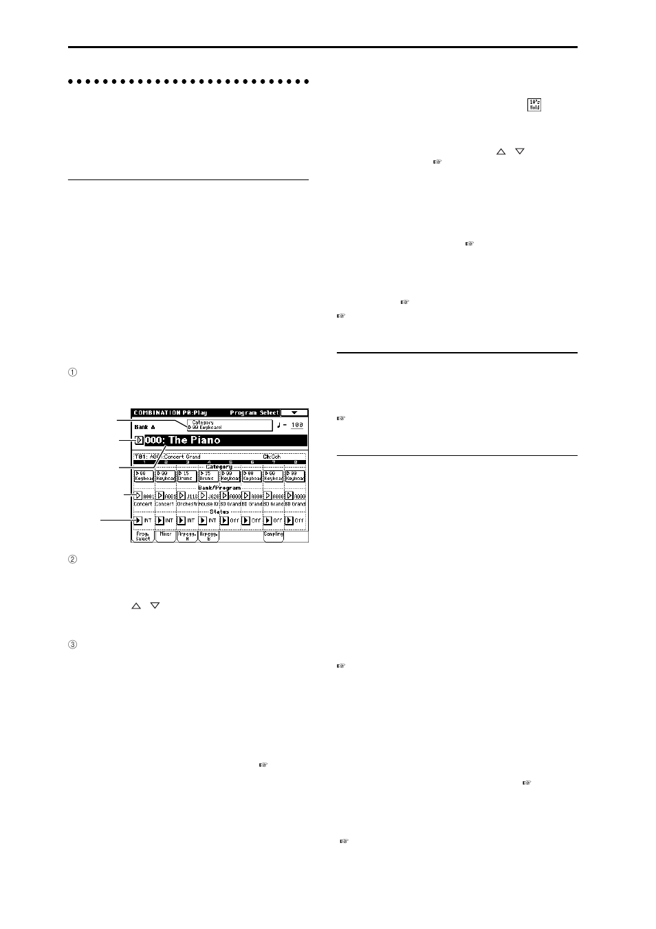 Playing a combination p0: play, Selecting a combination, Using controllers to modify the sound | Easy combination editing | KORG TRITON Extreme music workstation/sampler User Manual | Page 36 / 148