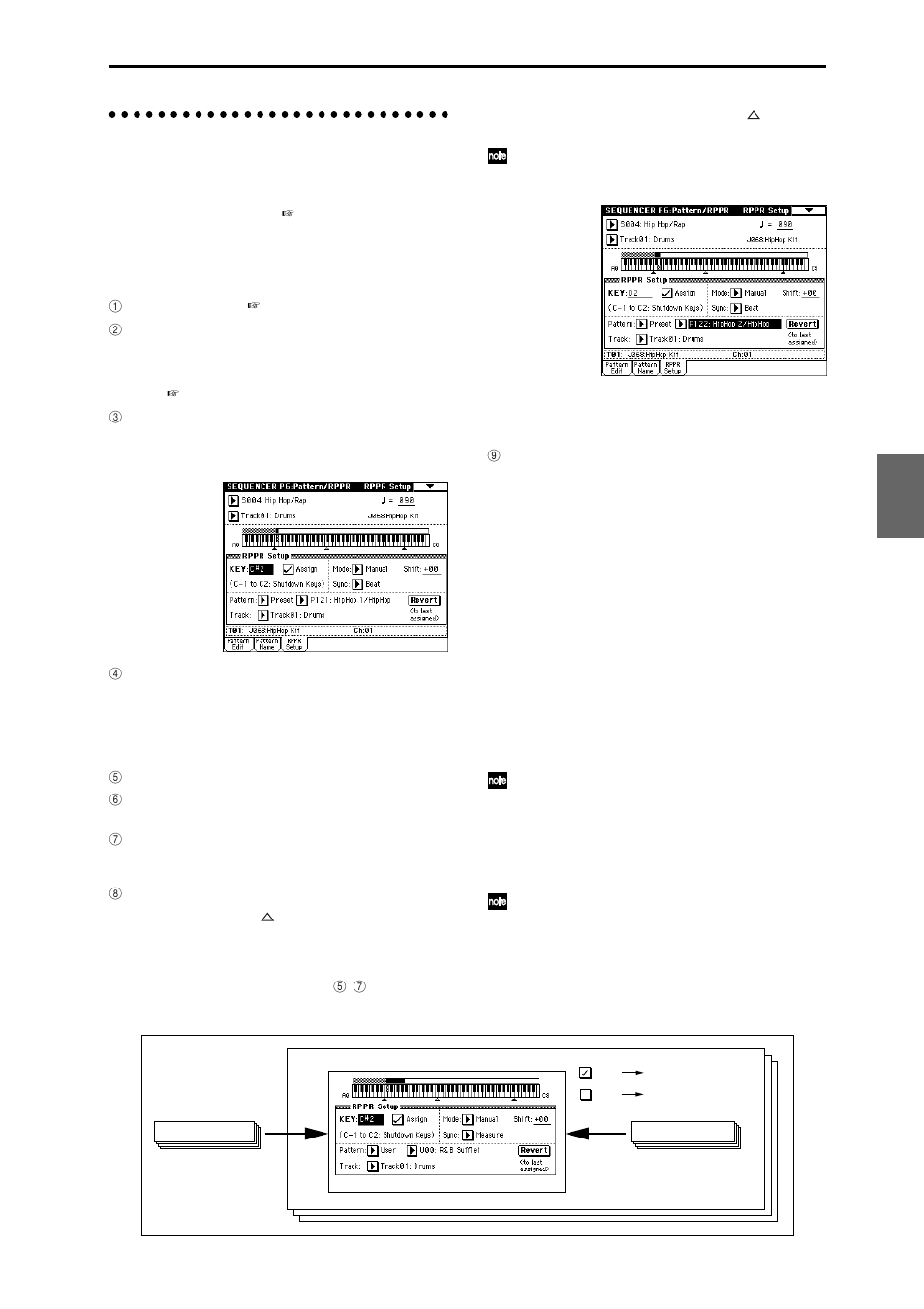 Creating and recording rppr (realtime pattern play, Record), Creating rppr data | KORG TRITON Extreme music workstation/sampler User Manual | Page 59 / 148