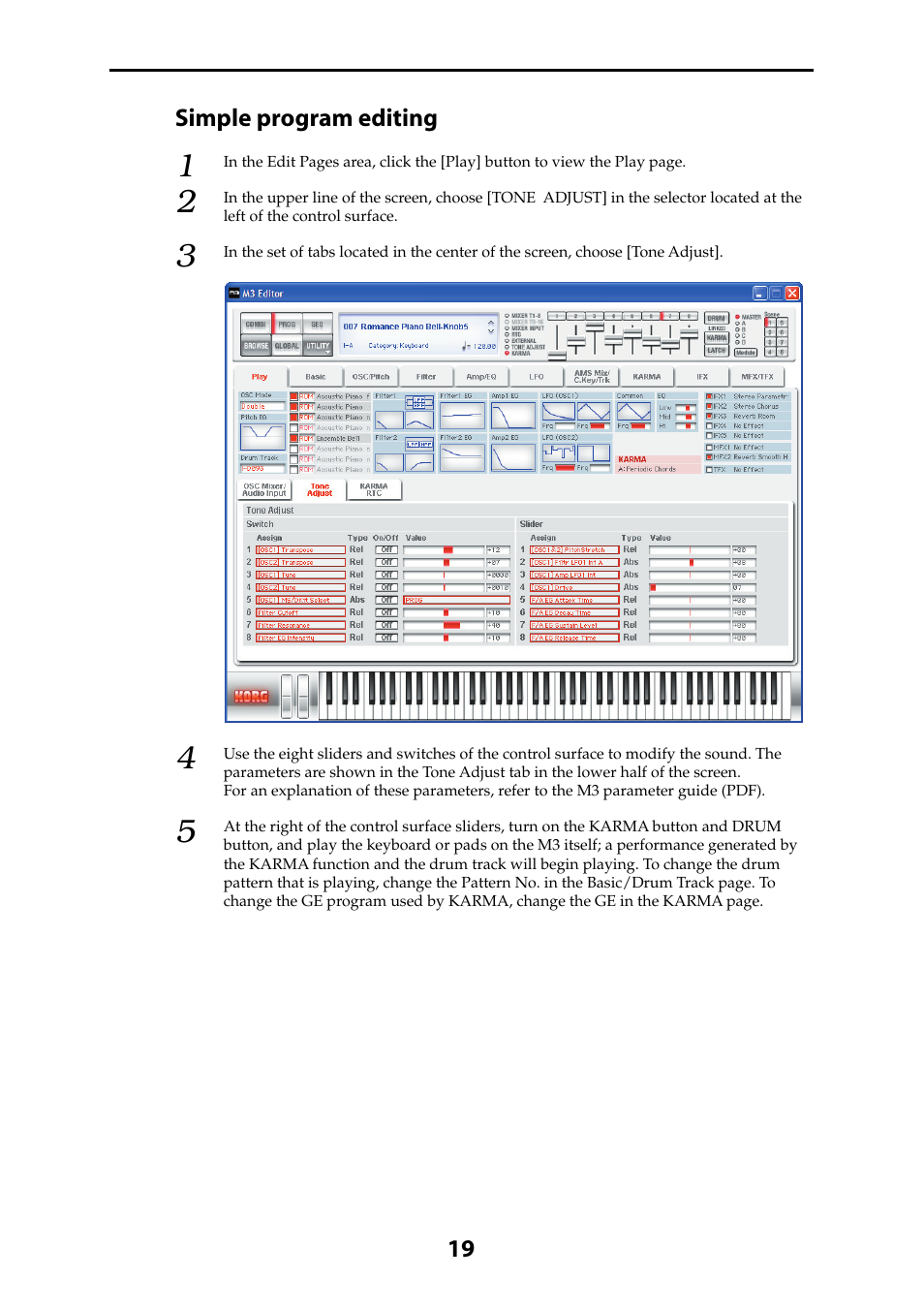 KORG M3 User Manual | Page 21 / 32