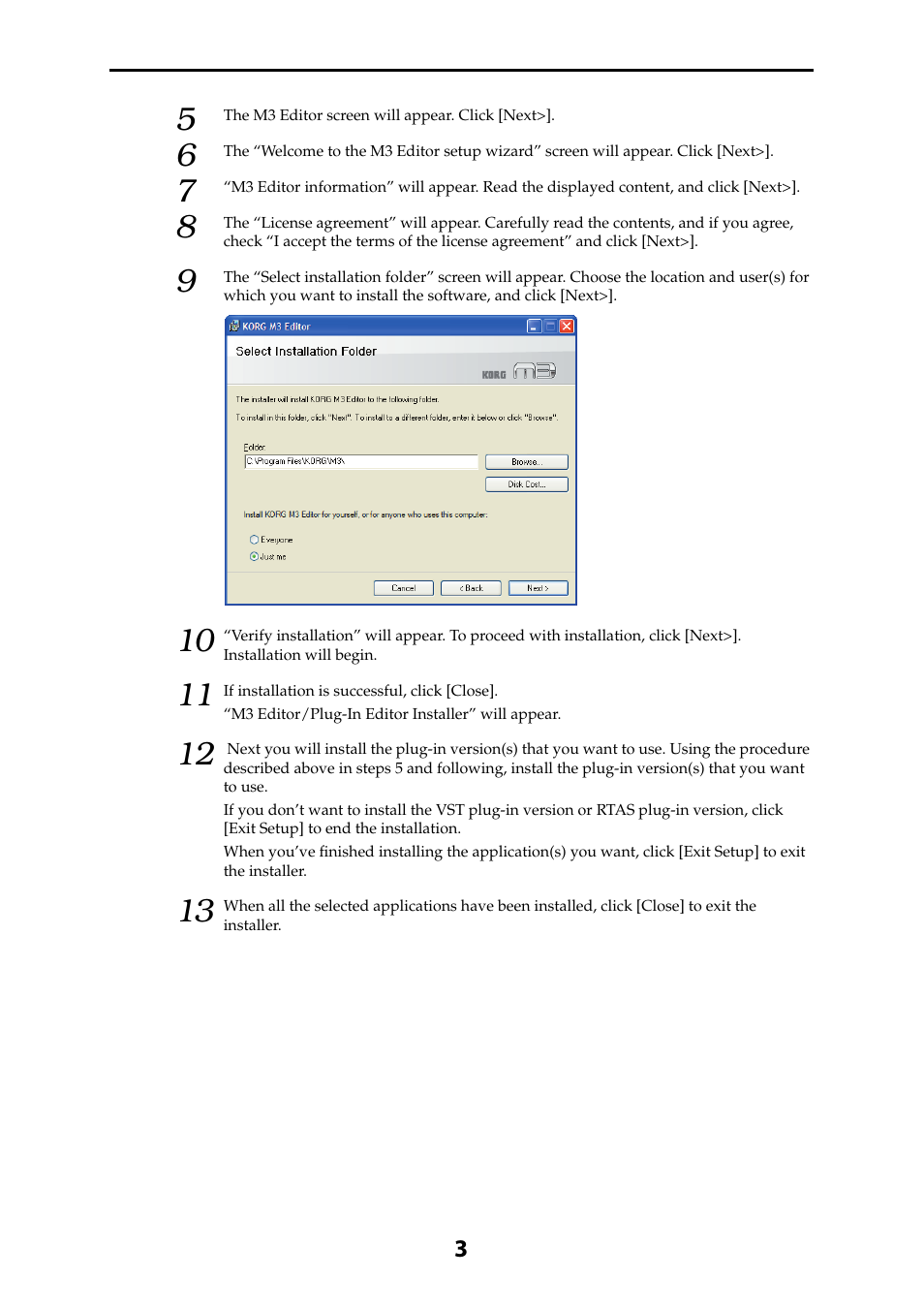 KORG M3 User Manual | Page 5 / 32