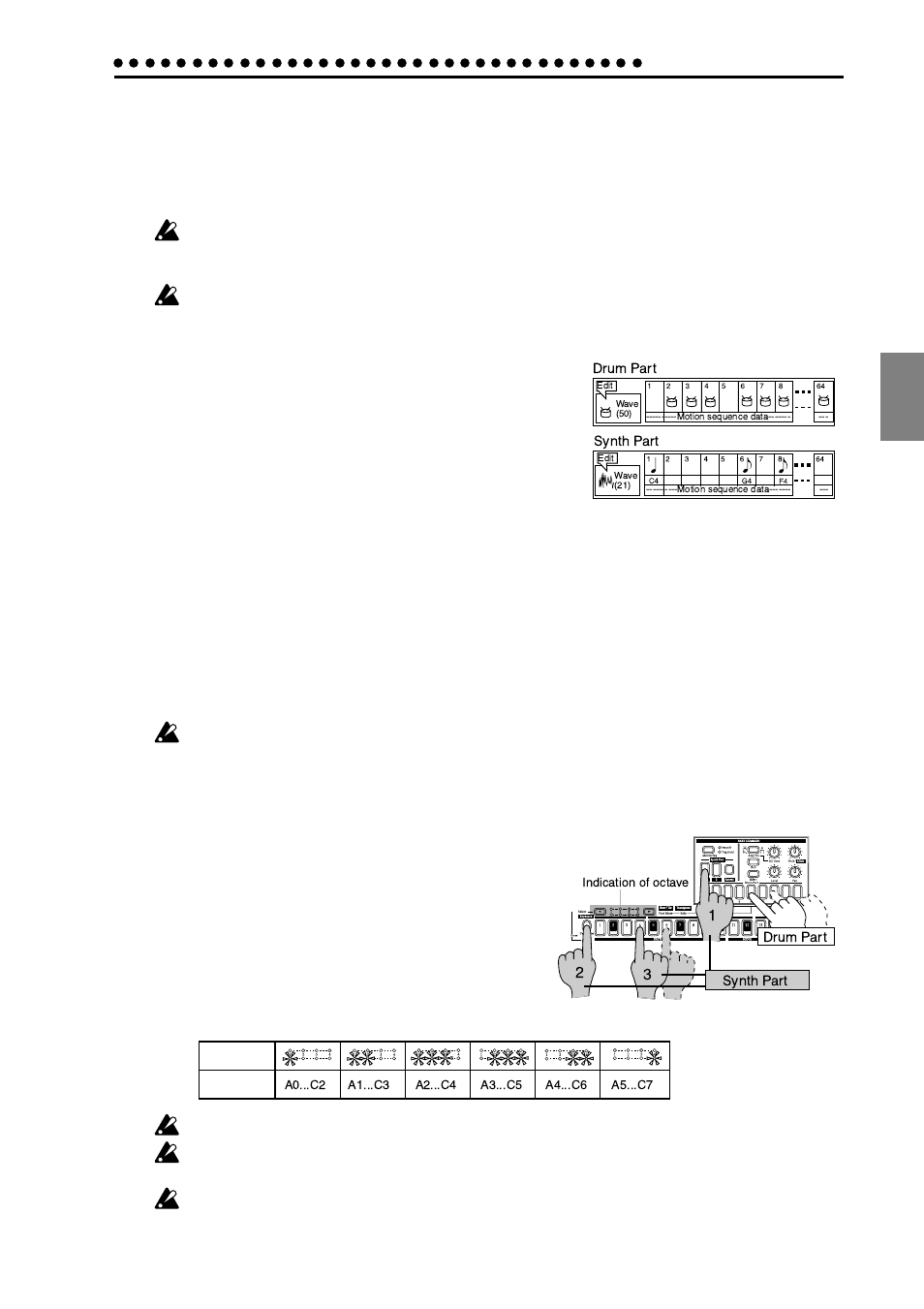 Pressing keys to play the sound of a part, Playing the sound of a drum part | KORG Electribe EM-1 User Manual | Page 15 / 56