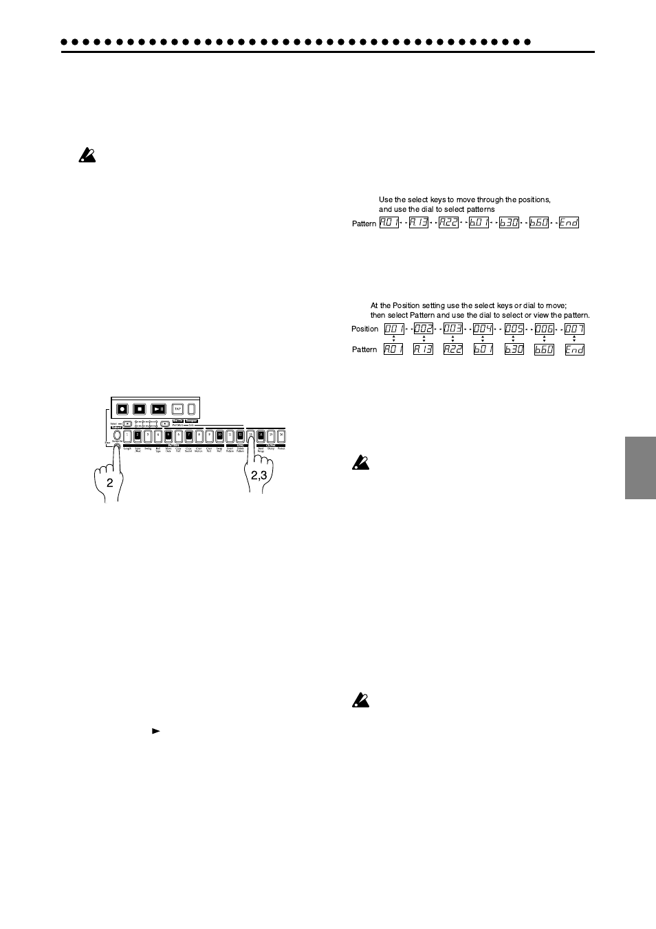 Creating a song, Creating a song from scratch, Erasing song data (clear song) | Specifying a pattern for each position, Specifying the note of each pattern, Editing a song | KORG Electribe EM-1 User Manual | Page 43 / 56