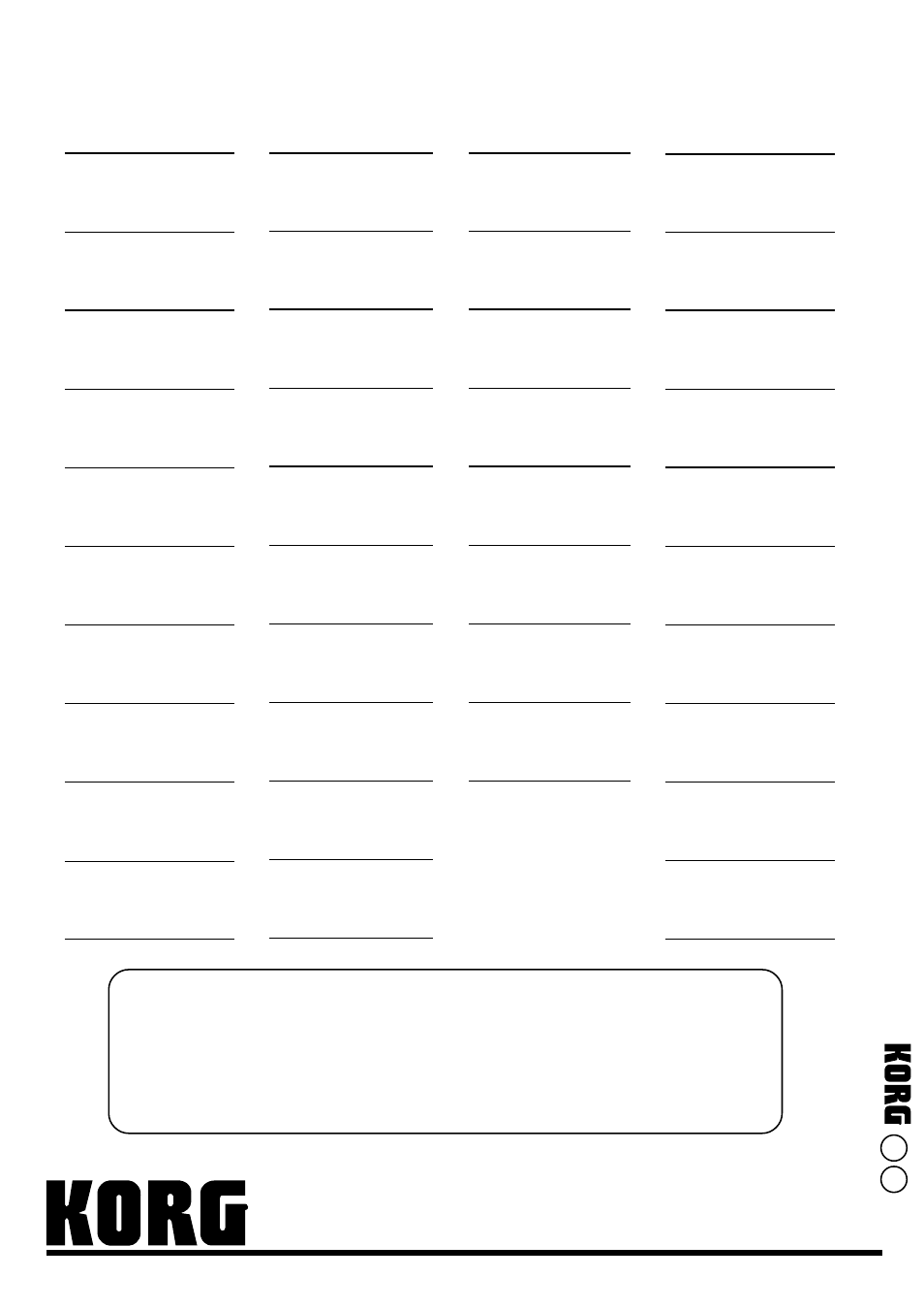 Wave name list, Korg inc, Drum wave name | Synth wave name | KORG Electribe EM-1 User Manual | Page 56 / 56