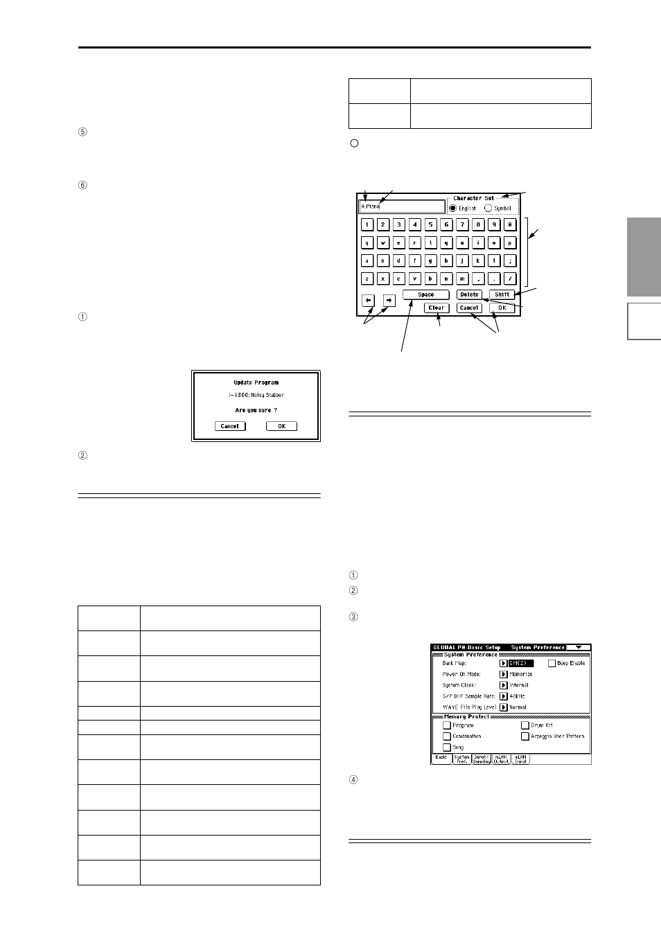 P.57, 59), Using the (sequencer) [rec/write] key to write, Basic functions | Assigning a name (rename) | KORG sampler User Manual | Page 65 / 167