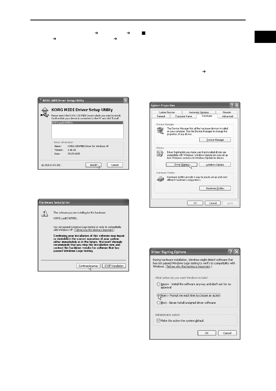 Padkontrol owner’s manual | KORG KPC-1 EFG User Manual | Page 9 / 95